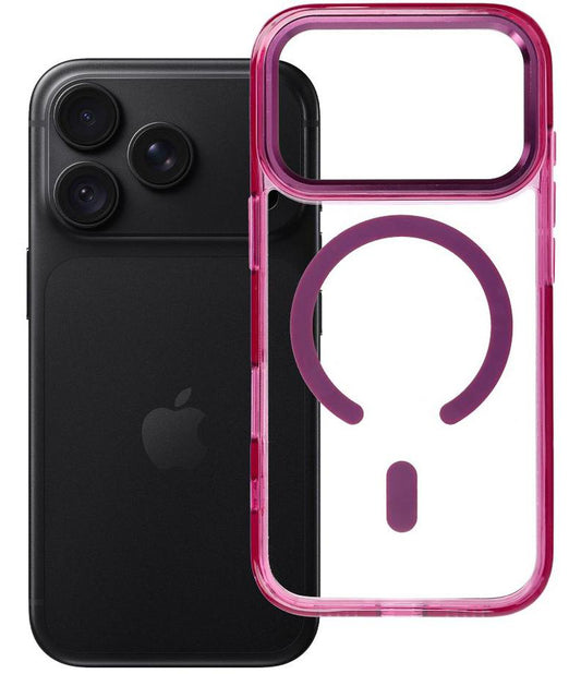 MagSafe-cover til Apple iPhone 18 Pro / iPhone 17 Pro, OEM, Frame Clear Hybrid, vinrød