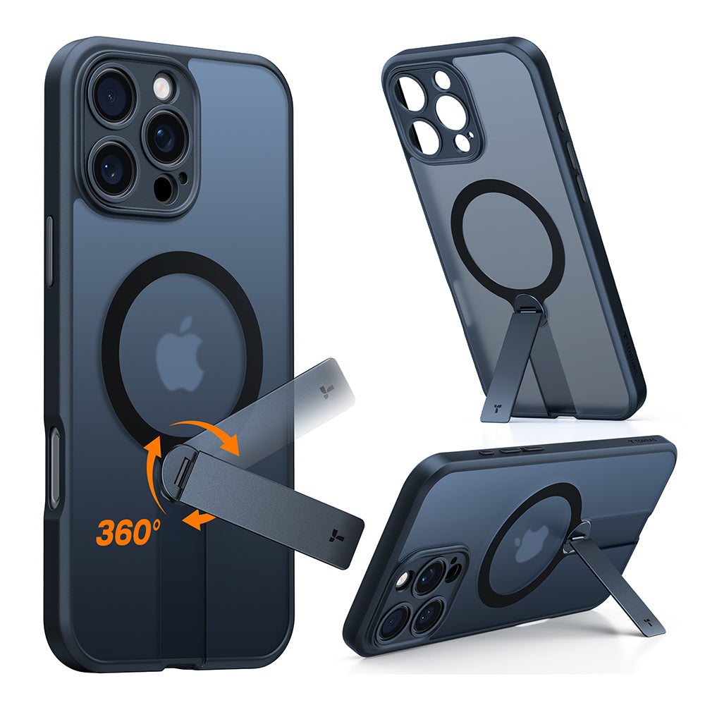 MagSafe cover til Apple iPhone 16 Pro Max, Torras, Pstand Spin, Sort
