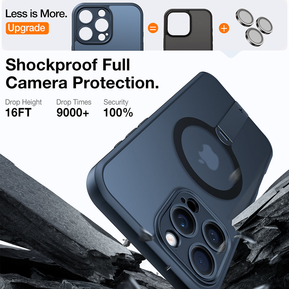 MagSafe cover til Apple iPhone 16 Pro, Torras, Pstand Spin, Sort