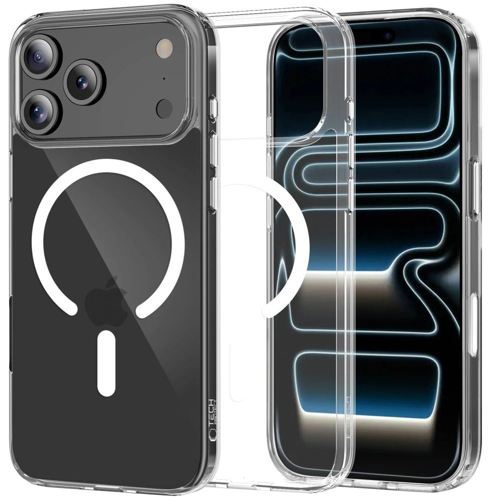 MagSafe Case for Apple iPhone 17 Pro Max, Tech-Protect, Flexair Hybrid CC, Transparent