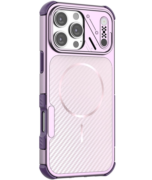 MagSafe Case for Apple iPhone 16 Pro, OEM, Carbon and Corner Protection, Purple