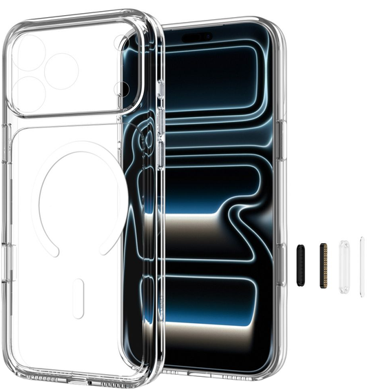 MagSafe-etui til Apple iPhone 18 Pro / 17 Pro, Tech-Protect, Flexair Hybrid CC, Transparent