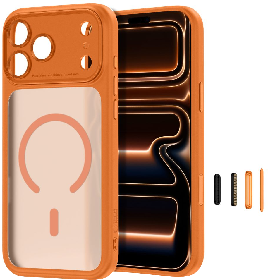MagSafe-etui til Apple iPhone 18 Pro Max / 17 Pro Max, Tech-Protect, MagPeak CC, Mat Orange