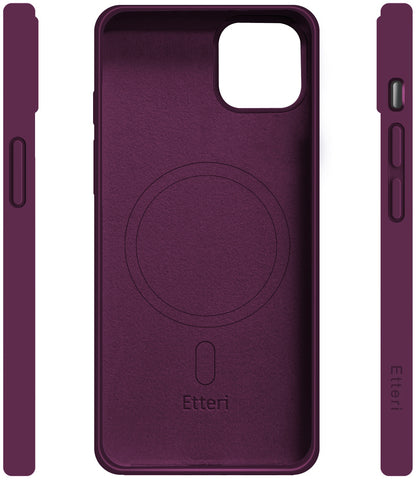 MagSafe-etui til Apple iPhone 15, Etteri, Silicone Mag, Vinrød