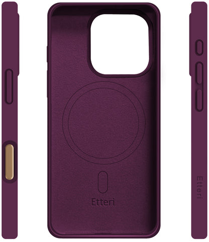 MagSafe-etui til Apple iPhone 16 Pro, Etteri, Silicone Mag, Vinrød