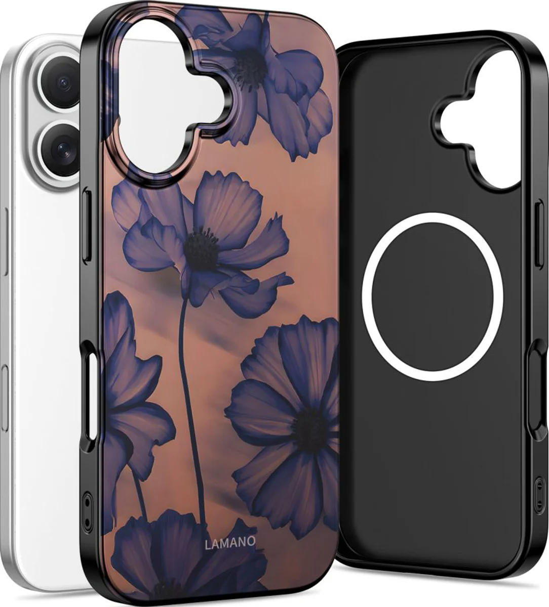 MagSafe cover til Apple iPhone 16, Tech-Protect, Lamano Velvet Night, Sort