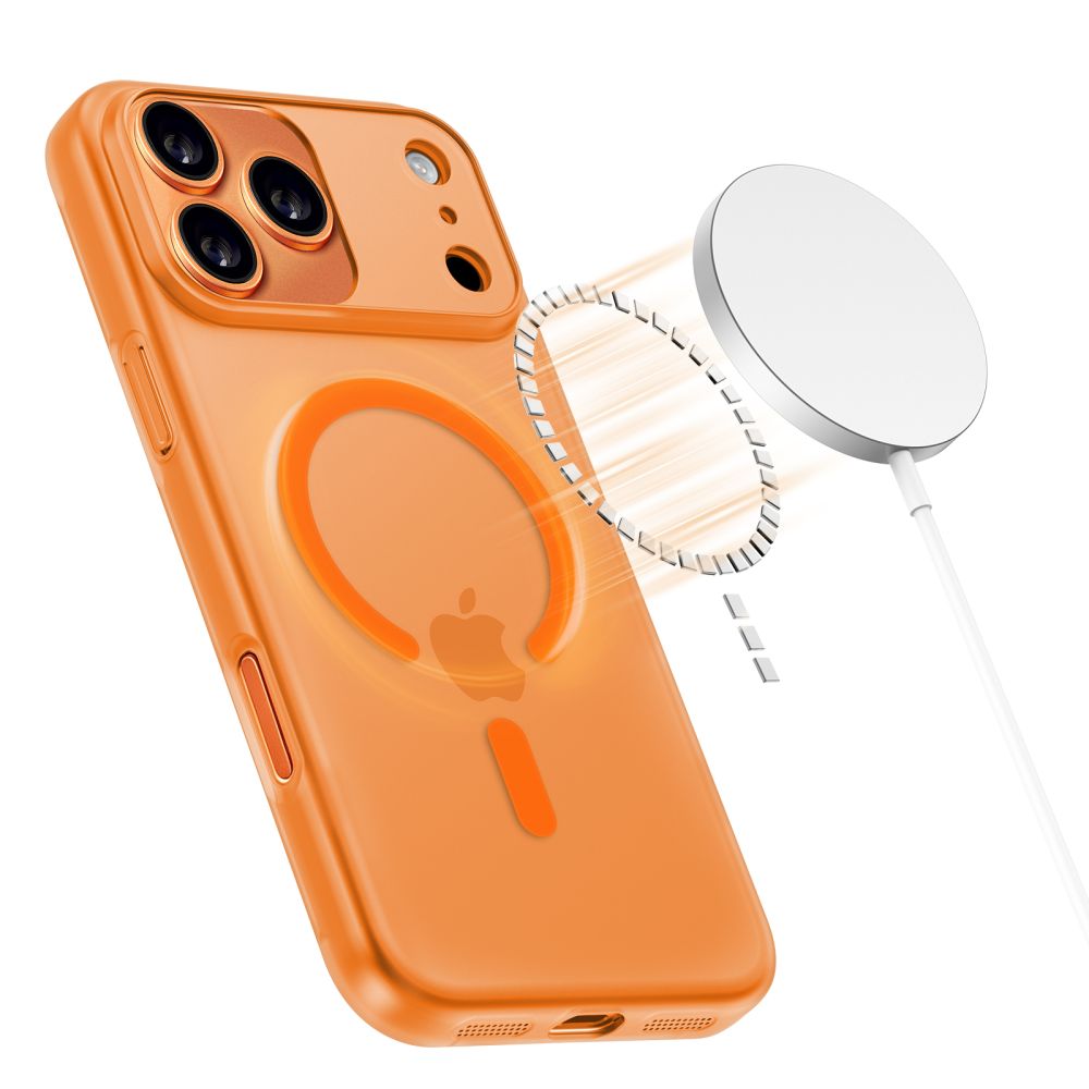 MagSafe cover til Apple iPhone 17 Pro Max, Tech-Protect, MagSlim, Mat Orange