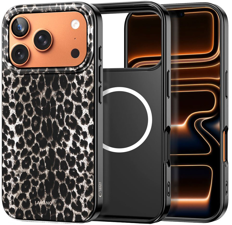 MagSafe cover til Apple iPhone 17 Pro Max, Tech-Protect, Lamano Leopard, Sort