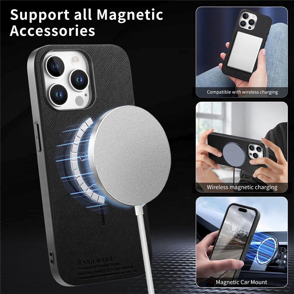 MagSafe-etui til Apple iPhone 16 Pro Max, OEM, stof, sort