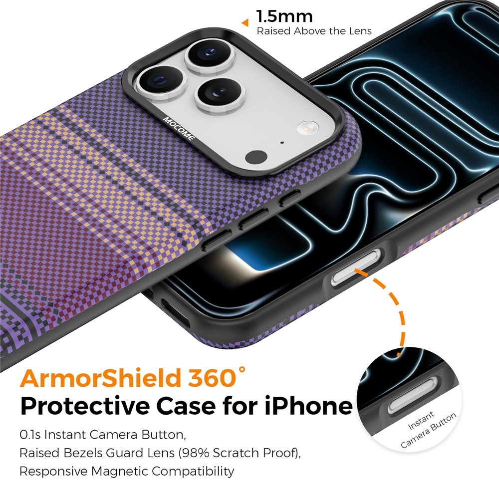 MagSafe Case for Apple iPhone 17 Pro, OEM, Gradient Rainbow, Purple