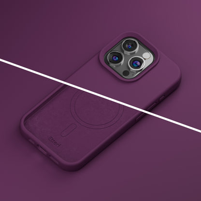 MagSafe-etui til Apple iPhone 15 Pro, Etteri, Silicone Mag, Vinrød
