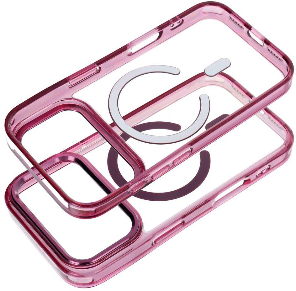 MagSafe-cover til Apple iPhone 18 Pro / iPhone 17 Pro, OEM, Frame Clear Hybrid, vinrød