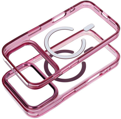 MagSafe-cover til Apple iPhone 18 Pro / iPhone 17 Pro, OEM, Frame Clear Hybrid, vinrød