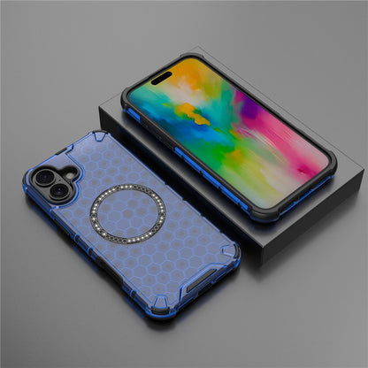 MagSafe-etui til Apple iPhone 16, Techsuit, HoneyComb Shield, Blå