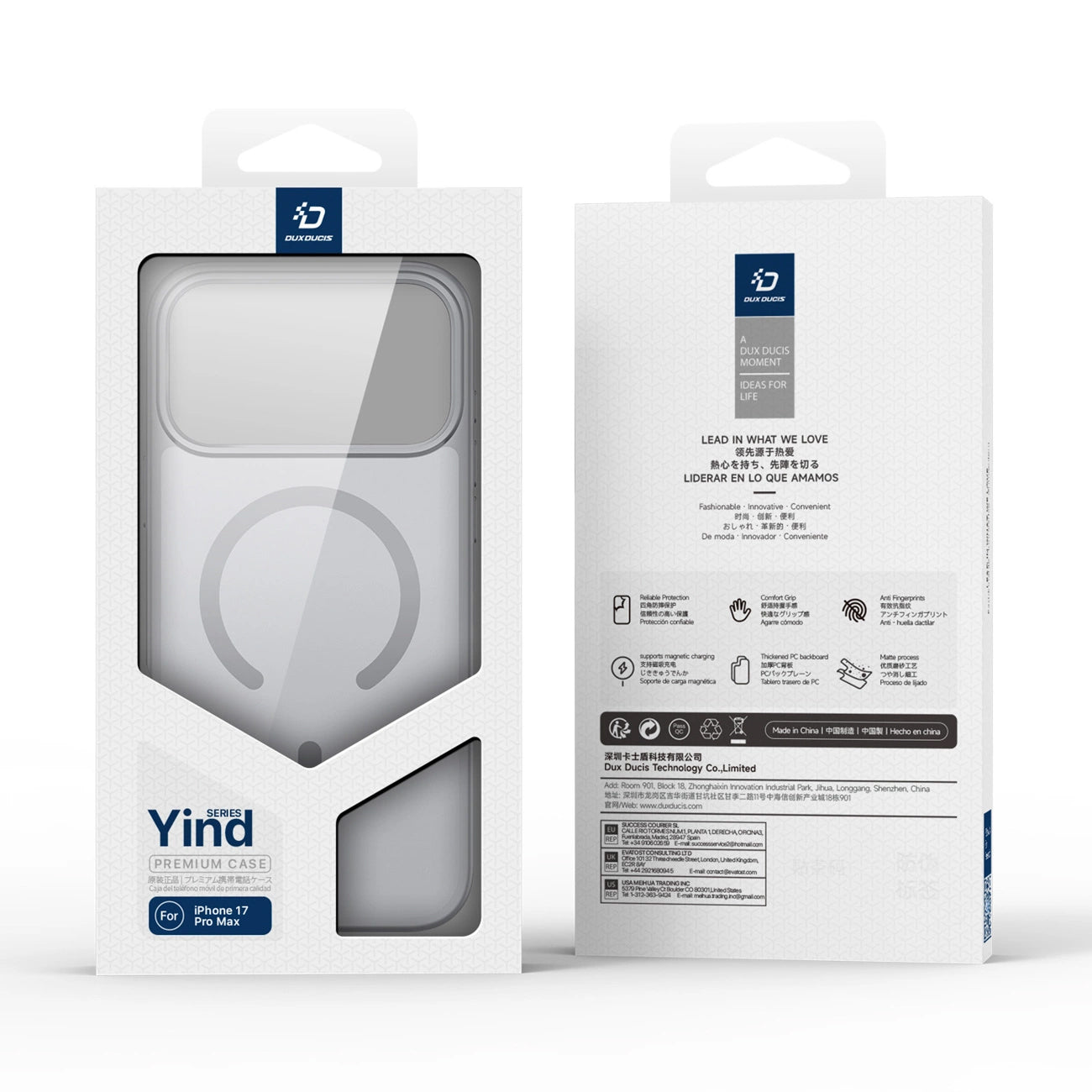 MagSafe cover til Apple iPhone 17 Pro, DUX DUCIS, Yind, Grå