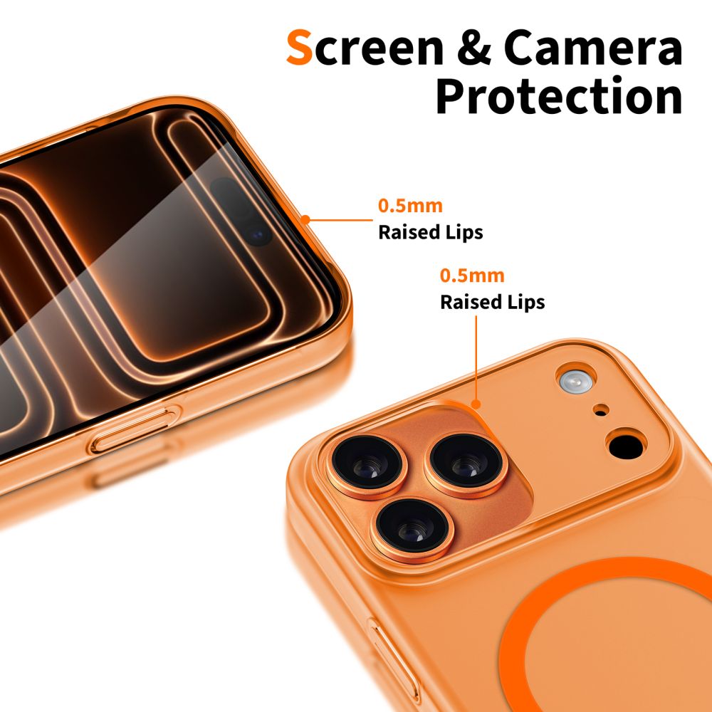 MagSafe cover til Apple iPhone 17 Pro Max, Tech-Protect, MagSlim, Mat Orange