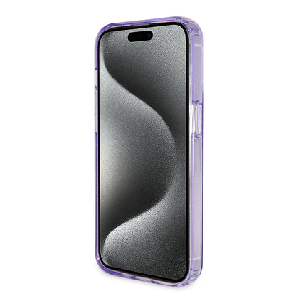 MagSafe cover til Apple iPhone 15 Pro Max, Guess, IML Ring Stand Glitter, Lilla GUHMP15XHRSGSU