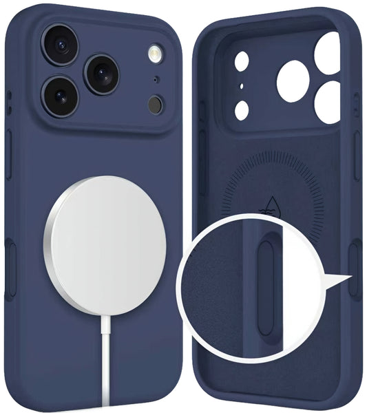 MagSafe Case for Apple iPhone 17 Pro, Tech-Protect, Silicone, Navy Blue