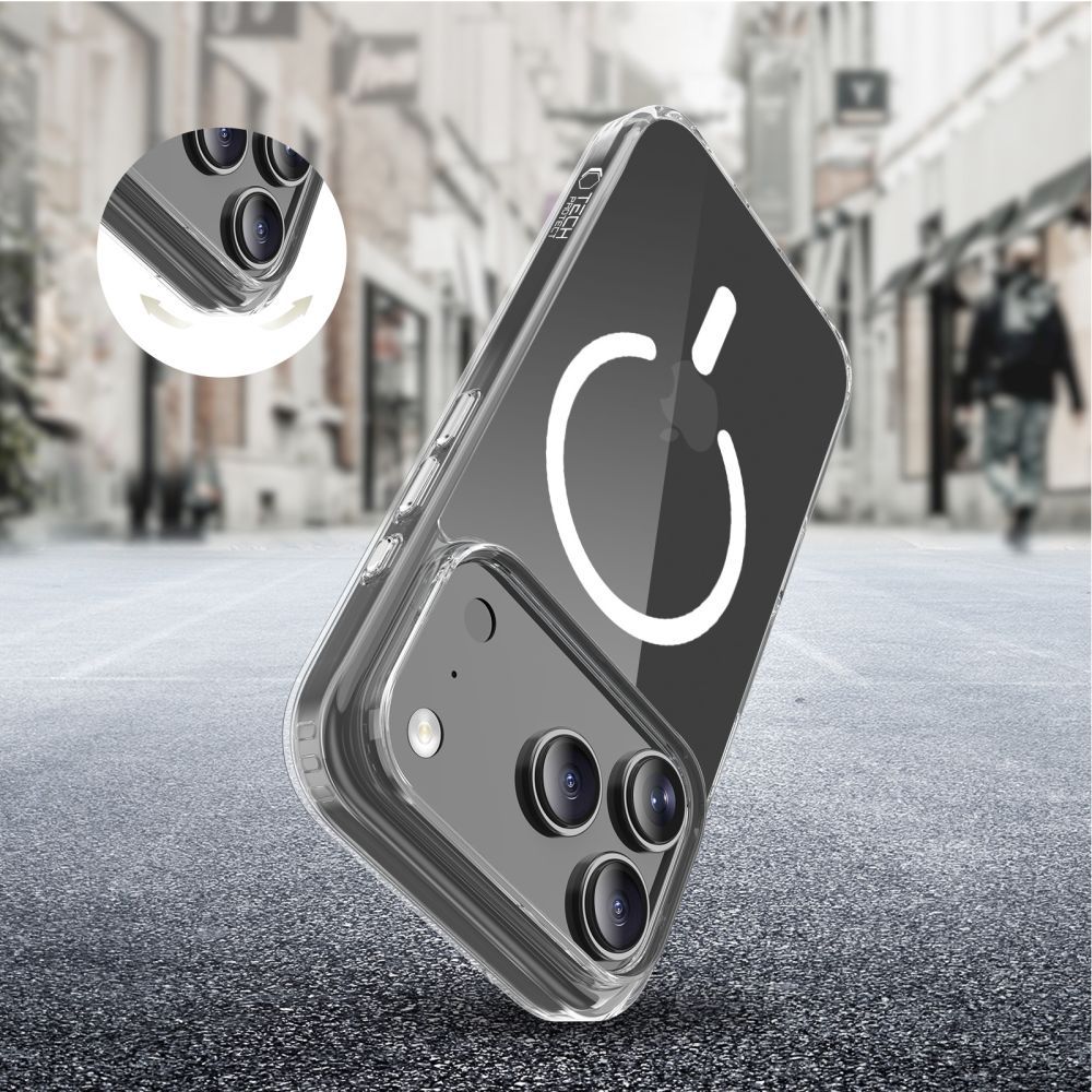 MagSafe cover til Apple iPhone 17 Pro, Tech-Protect, Flexair Hybrid CC, Transparent