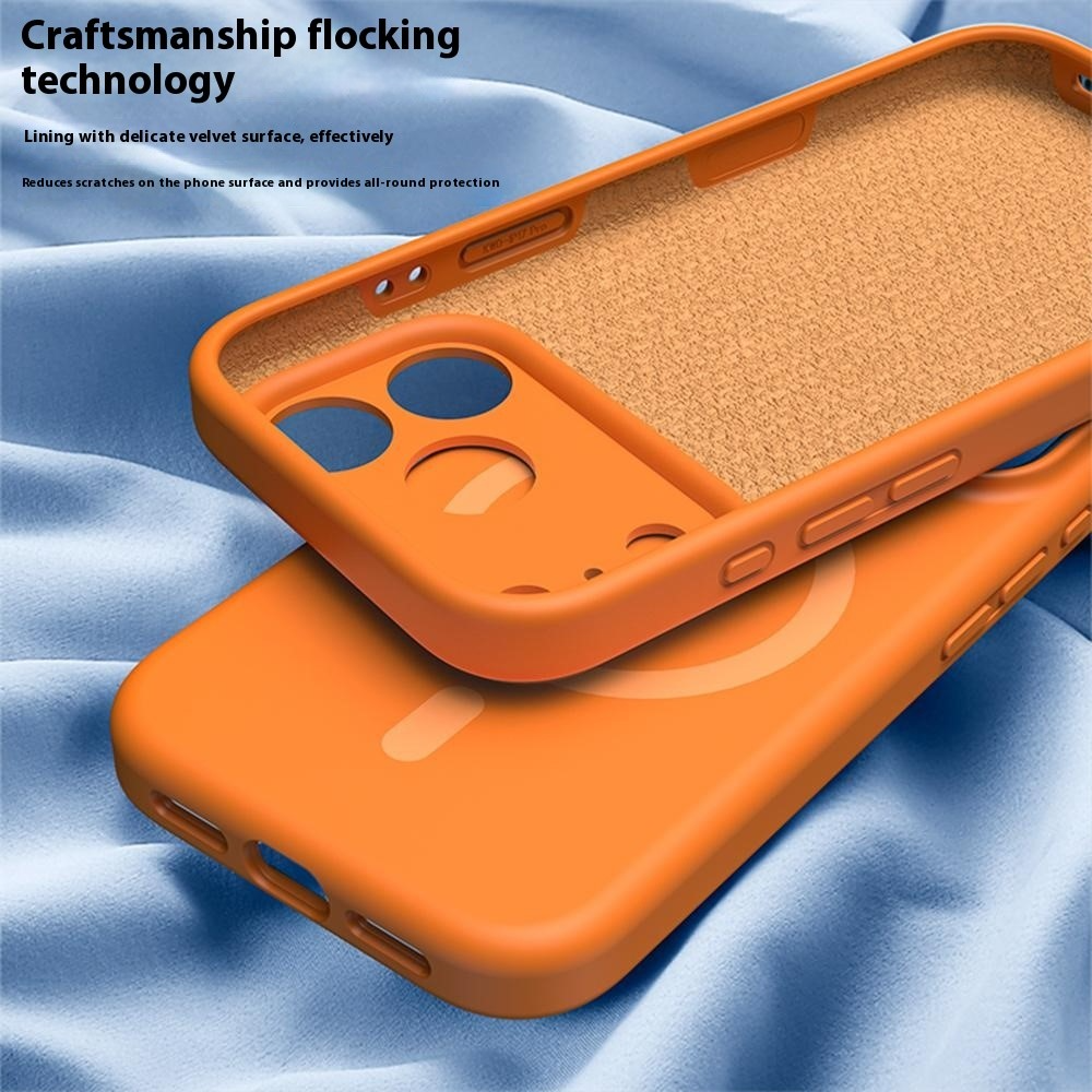 MagSafe-etui til Apple iPhone 17 Pro Max, OEM, flydende silikone, orange