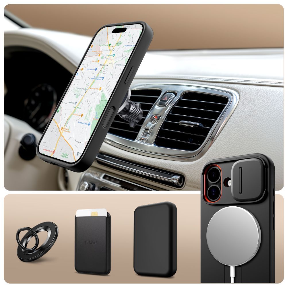 MagSafe cover til Apple iPhone 17, Tech-Protect, Kevlar Aura, Sort