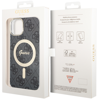 MagSafe cover til Apple iPhone 15, Guess, 4G IML, Sort GUHMP15SH4STK