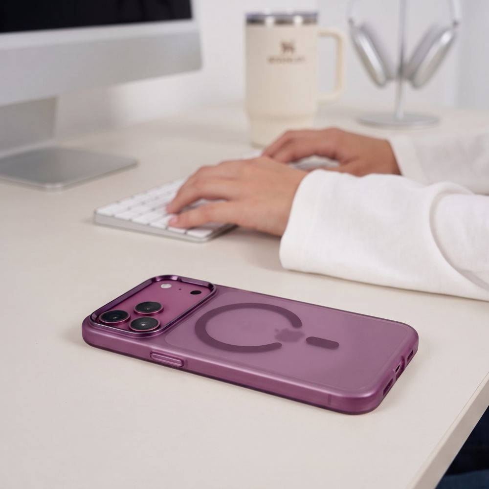 MagSafe-etui til Apple iPhone 18 Pro / 17 Pro, Tech-Protect, MagZero, Mat Vinrød