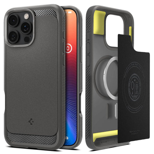 MagSafe-etui til Apple iPhone 16 Pro Max, Spigen, Rugged Armor, grå ACS07987 