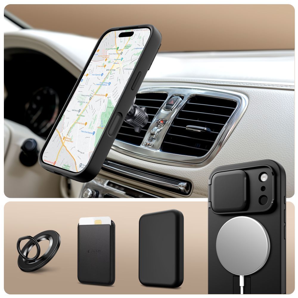 MagSafe cover til Apple iPhone 17 Pro Max, Tech-Protect, Kevlar Aura, Sort