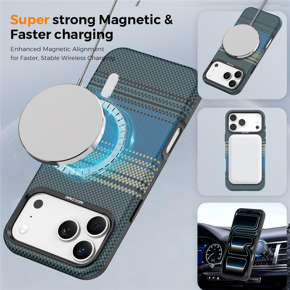 MagSafe-etui til Apple iPhone 17 Pro, OEM, Gradient Rainbow, Mørkeblå