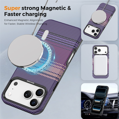 MagSafe-etui til Apple iPhone 17 Pro Max, OEM, Gradient Rainbow, Lilla