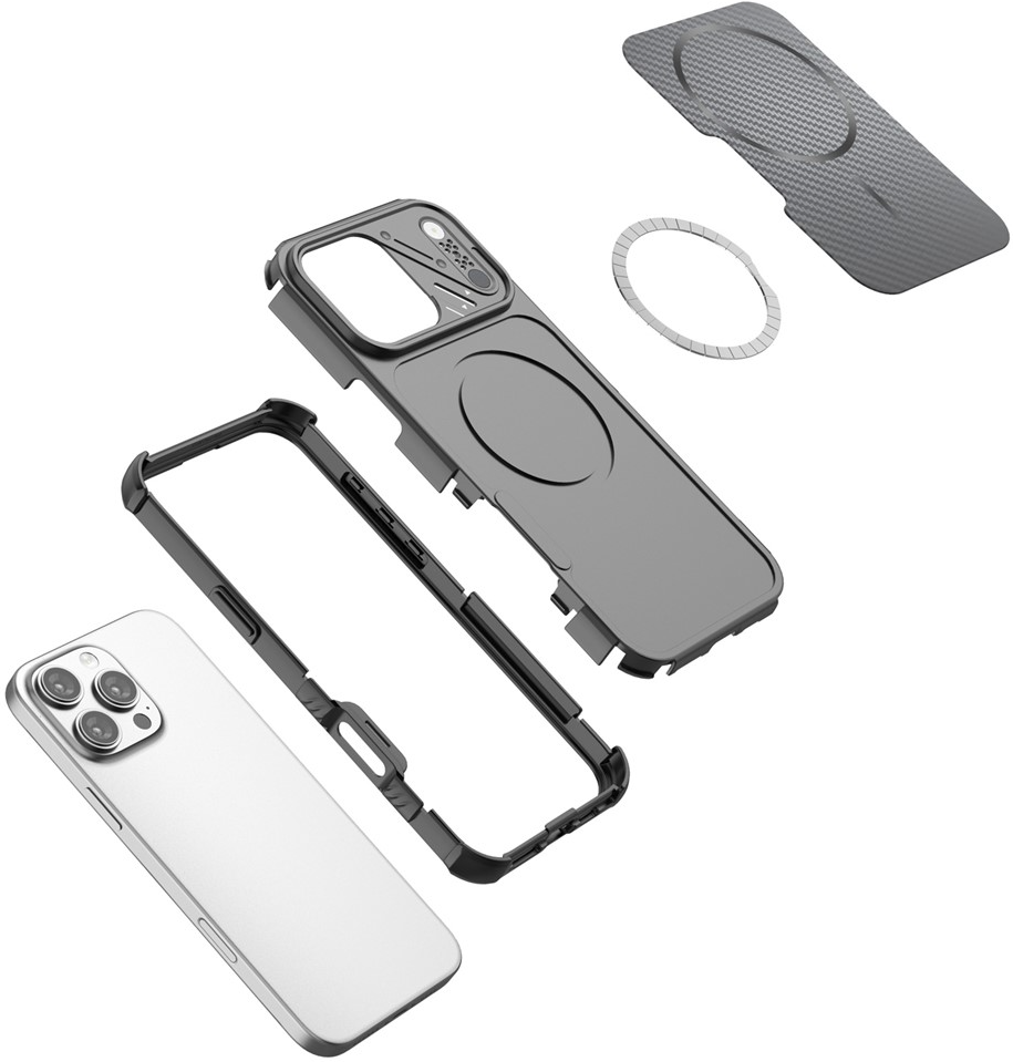 MagSafe-etui til Apple iPhone 16 Pro Max, OEM, Carbon og hjørnebeskyttelse, Lilla