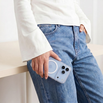 MagSafe-etui til Apple iPhone 18 Pro / 17 Pro, Tech-Protect, Flexair Hybrid med skærmbeskytter, gennemsigtig