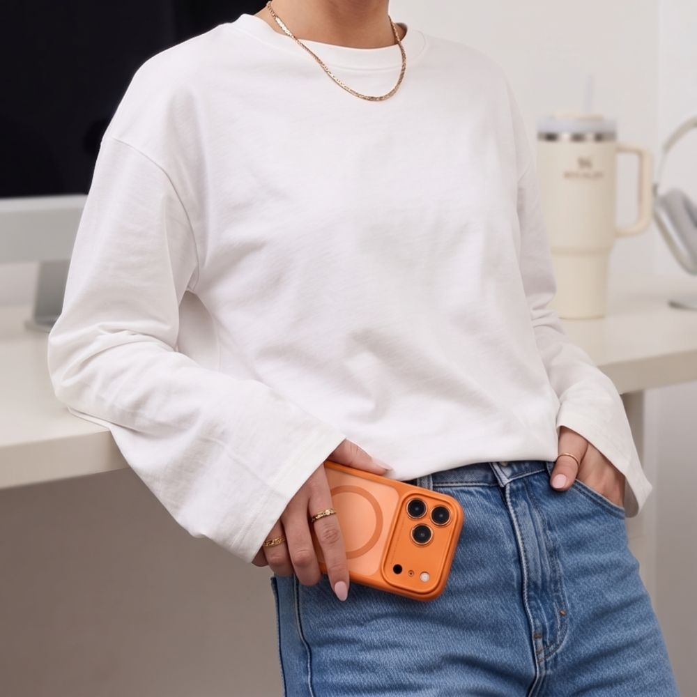 MagSafe-etui til Apple iPhone 18 Pro Max / 17 Pro Max, Tech-Protect, MagPeak CC, Mat Orange