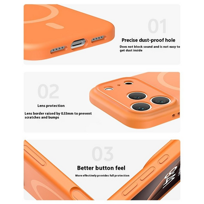 MagSafe-etui til Apple iPhone 17 Pro Max, OEM, flydende silikone, orange