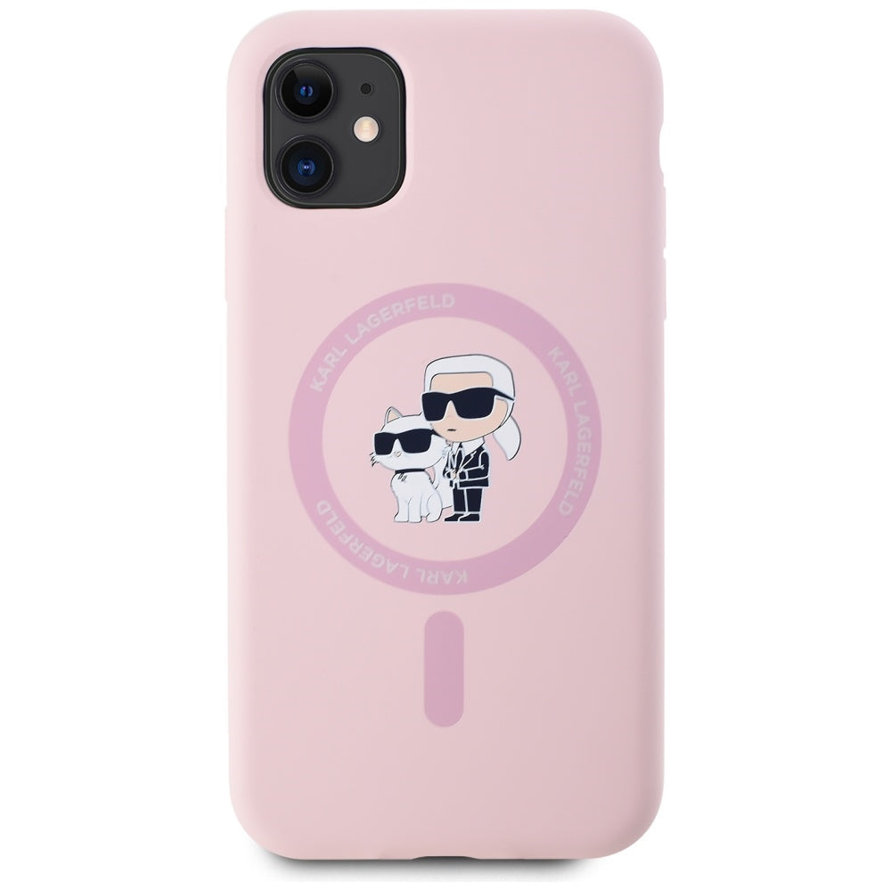 MagSafe cover til Apple iPhone 11, Karl Lagerfeld, Silicone Karl & Choupette, Pink