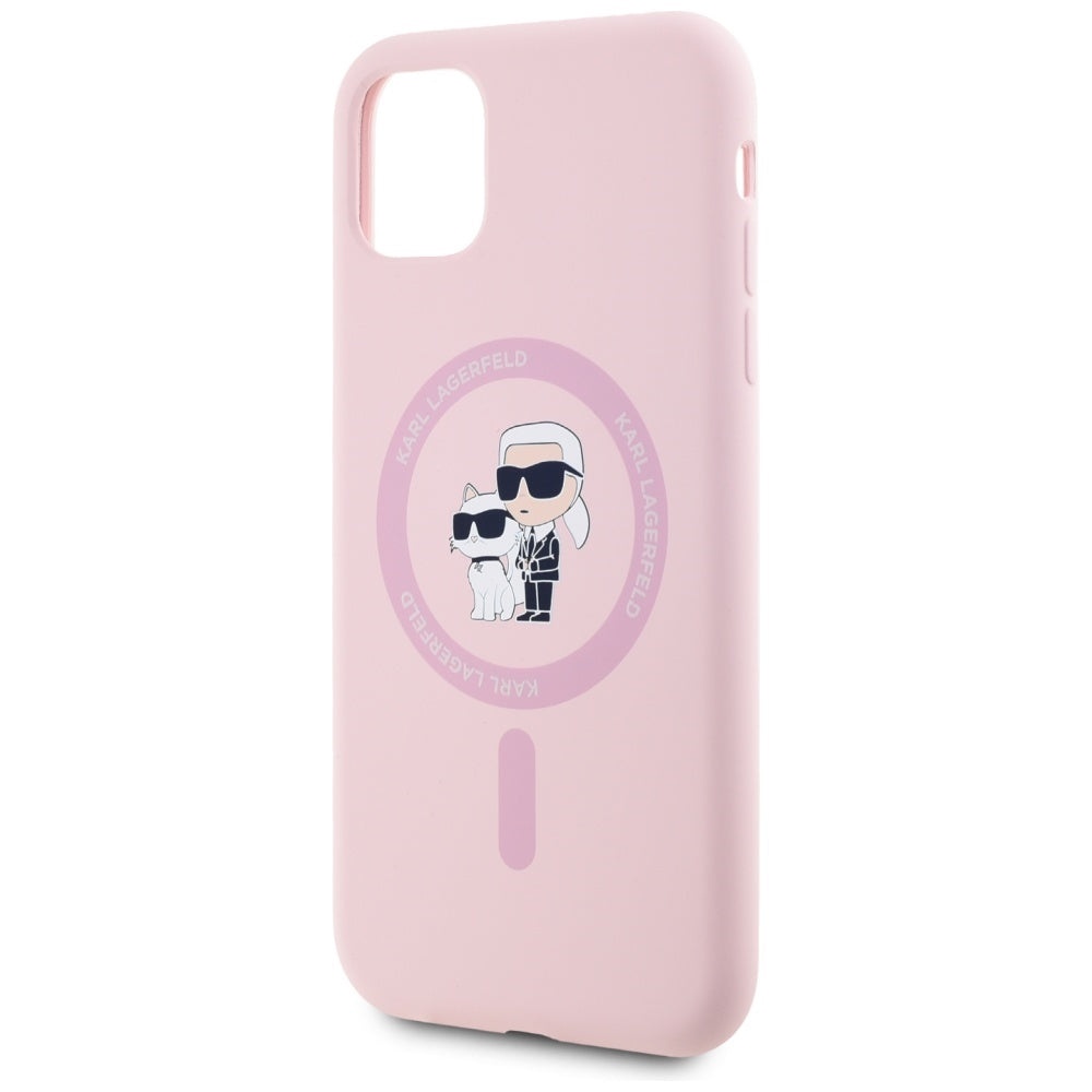 MagSafe cover til Apple iPhone 11, Karl Lagerfeld, Silicone Karl & Choupette, Pink