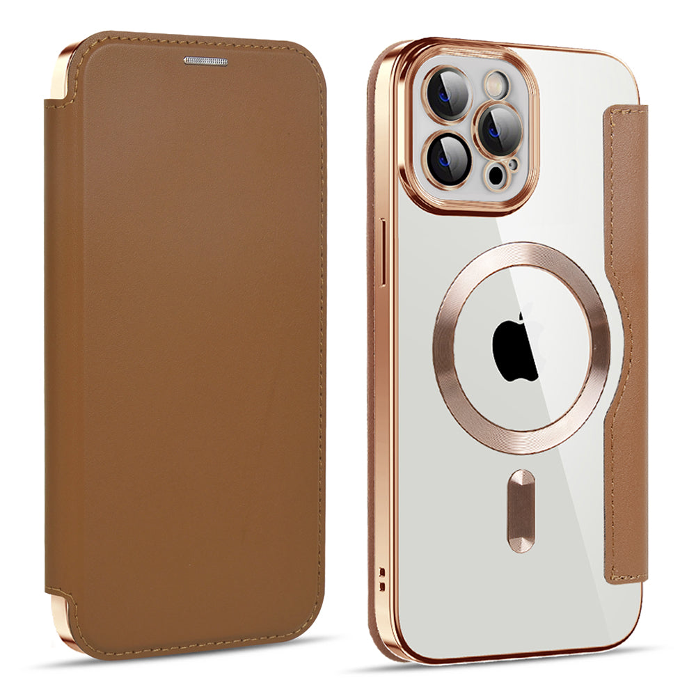 MagSafe-etui til Apple iPhone 11 Pro Max, Techsuit, SmartMag Book, Brun