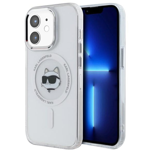 MagSafe cover til Apple iPhone 12 / 12 Pro, Karl Lagerfeld, IML Metal Choupette's Head, Hvid