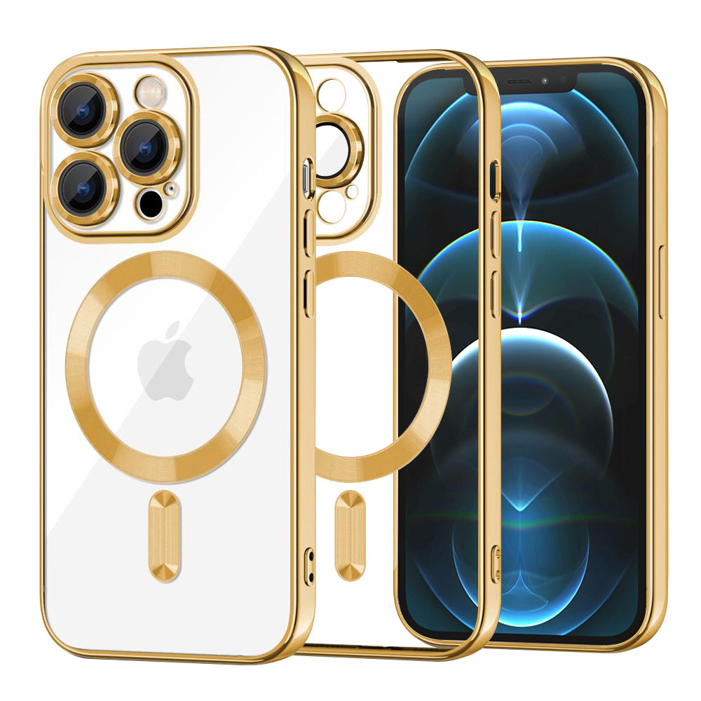 MagSafe-etui til Apple iPhone 12 Pro Max, Techsuit, Luxury Crystal, Guld