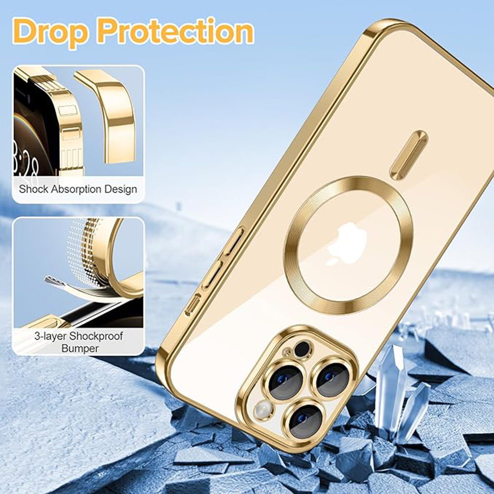MagSafe-etui til Apple iPhone 12 Pro Max, Techsuit, Luxury Crystal, Guld