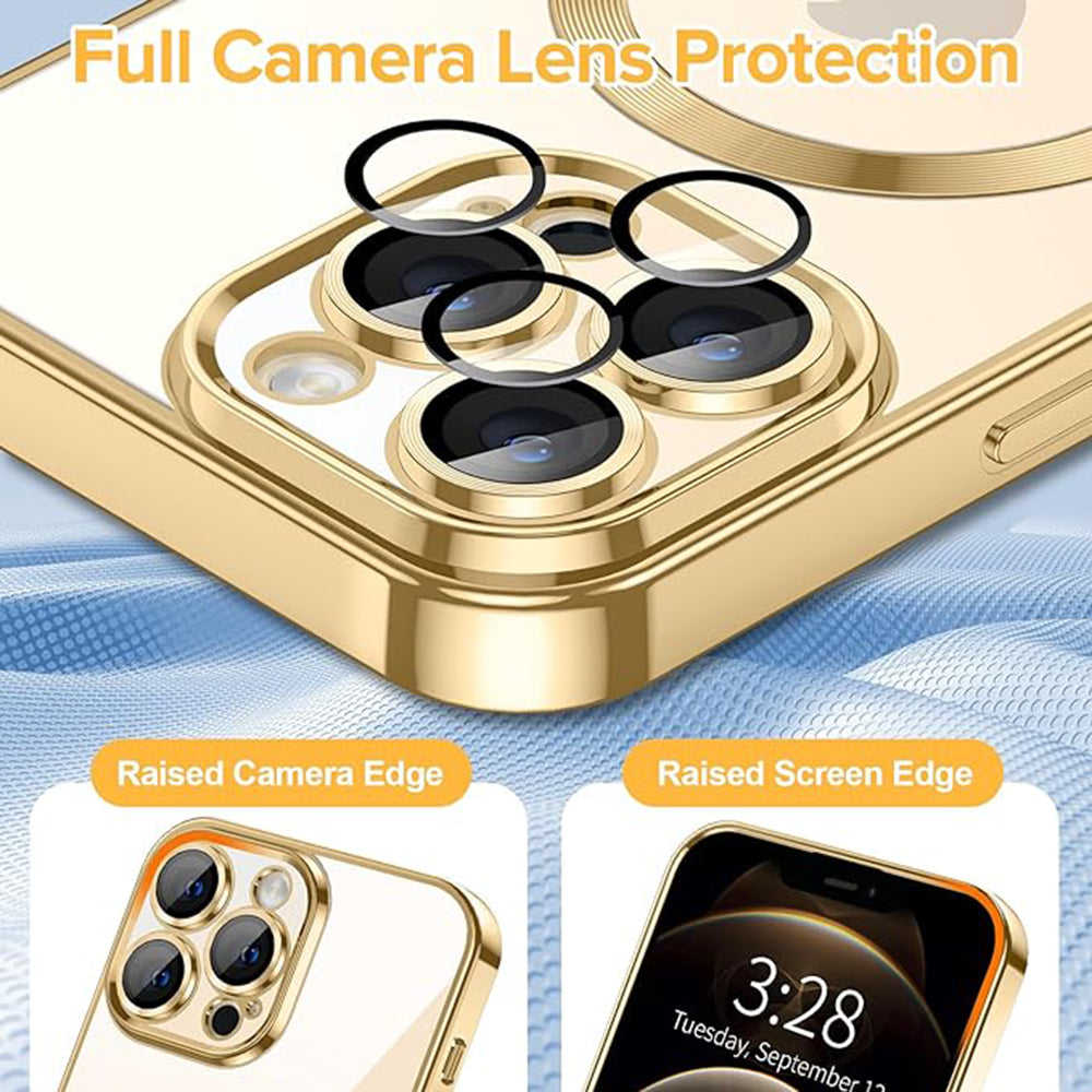 MagSafe-etui til Apple iPhone 12 Pro Max, Techsuit, Luxury Crystal, Guld