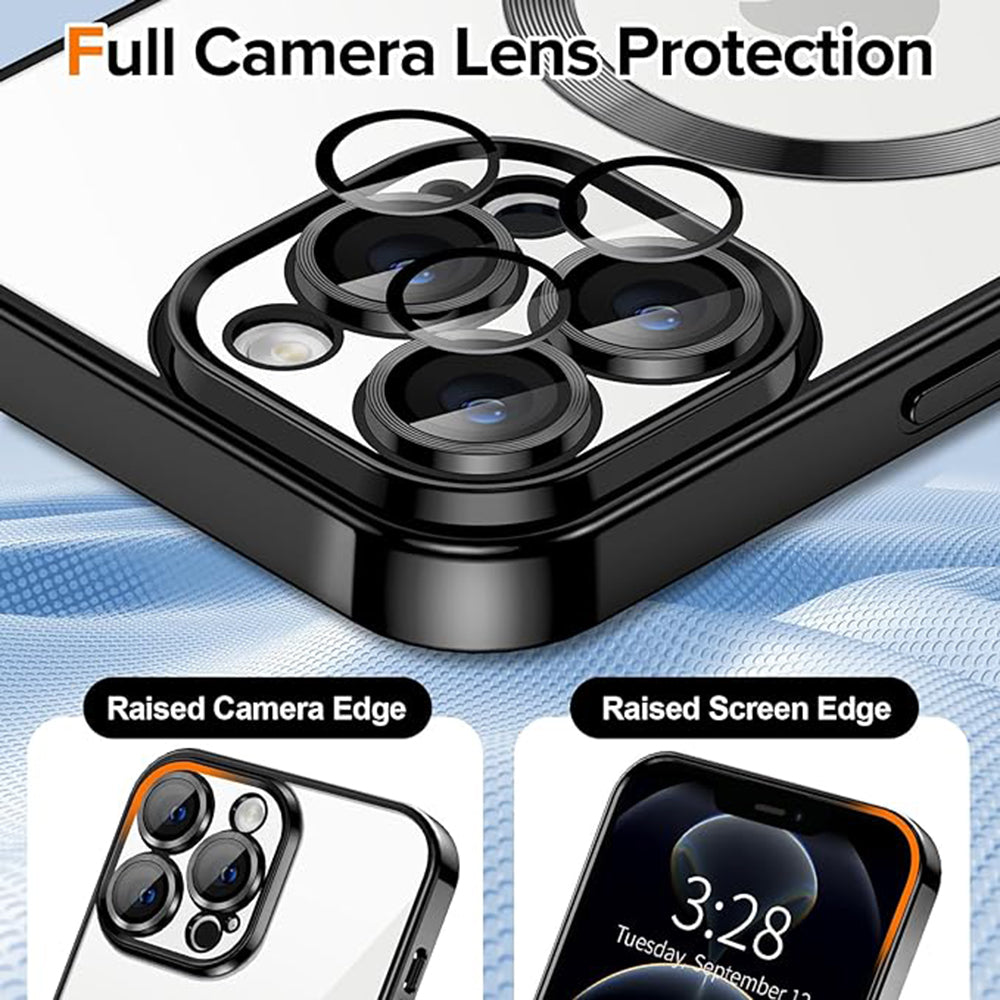MagSafe-etui til Apple iPhone 12 Pro Max, Techsuit, Luxury Crystal, Sort