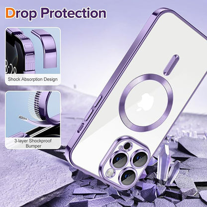 MagSafe-etui til Apple iPhone 12 Pro, Techsuit, Luxury Crystal, Lys Lilla