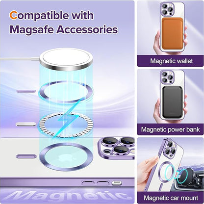 MagSafe-etui til Apple iPhone 12 Pro, Techsuit, Luxury Crystal, Lys Lilla