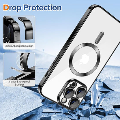 MagSafe-etui til Apple iPhone 12 Pro, Techsuit, Luxury Crystal, Sort
