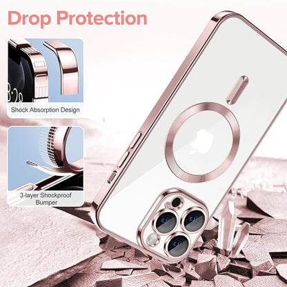 MagSafe Case for Apple iPhone 12 Pro, Techsuit, Luxury Crystal, Pink