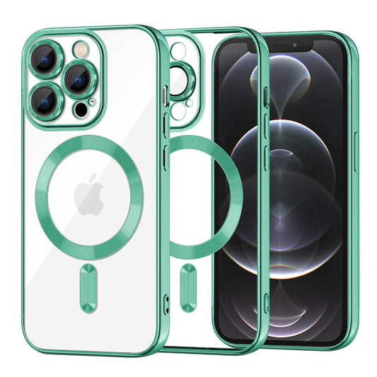 MagSafe Case for Apple iPhone 12 Pro, Techsuit, Luxury Crystal, Light Green