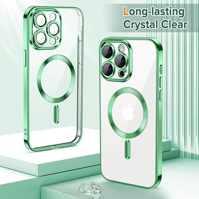 MagSafe-etui til Apple iPhone 12 Pro, Techsuit, Luxury Crystal, Lysegrøn