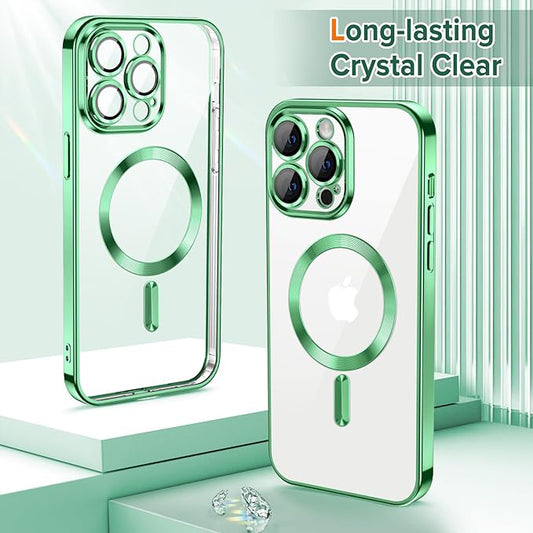 MagSafe Case for Apple iPhone 12 Pro, Techsuit, Luxury Crystal, Light Green